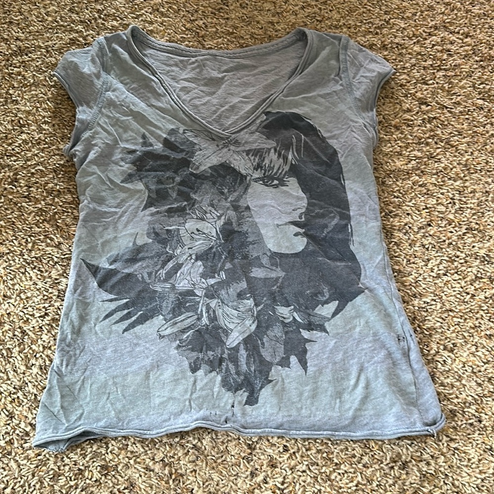 Blue designed shirt
